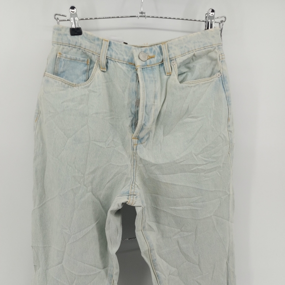 Blank NYC The Cooper Slim Straight Leg Jeans With Slit Lef Super Power Wash 27 - Picture 10 of 12